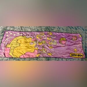 ☮️PETER MAX☮️VINTAGE COSMIC RUNNER SILK SCARF☮️